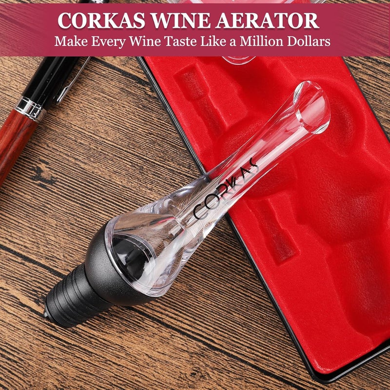 CORKAS Wine Aerator Professional Quality Wine Aerator Pourer, 2-in-1 Wine Pourer Aerator and Decanter Spout for Aerating Wine Instantly, Wine Accessories Gift for Wine Lovers, No-Drip or Spill - Image 5